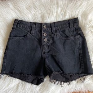 Levi’s cutoff black shorts high waist three button